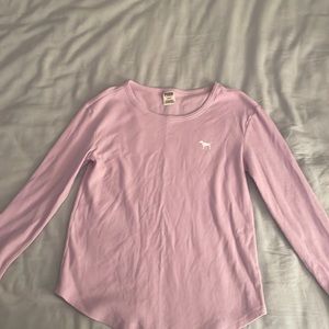 VS Pink Lilac long sleeved waffle knit shirt